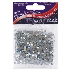 🆕 Darice Rhinestone Hot-Fix Embellishments - Silver Sparkle 750pc 4mm Crystal